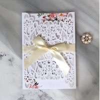 White Wedding Invitation Card European-style Decorative Pattern